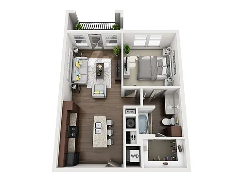 Floor plan A2 688 SF