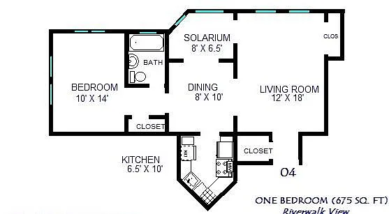 Floor plan One Bedroom 04