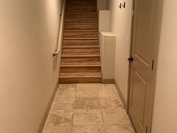 Staircase from garage to main level