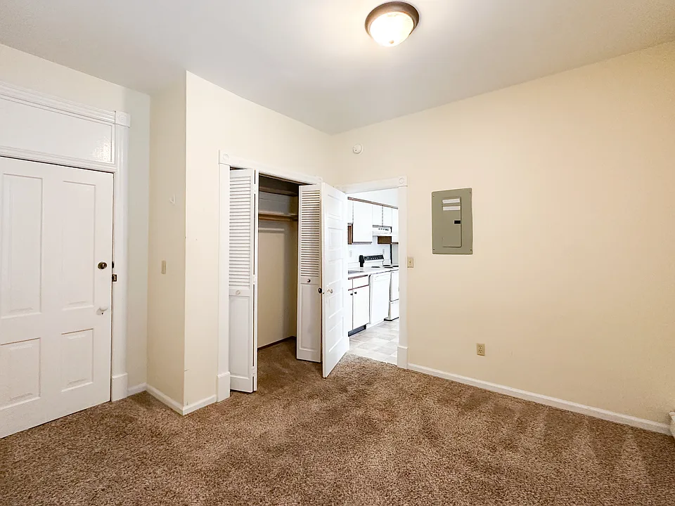 Bedroom showing back door