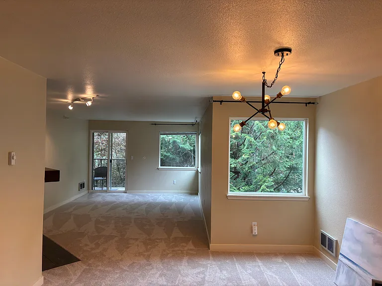 Living room and dining room