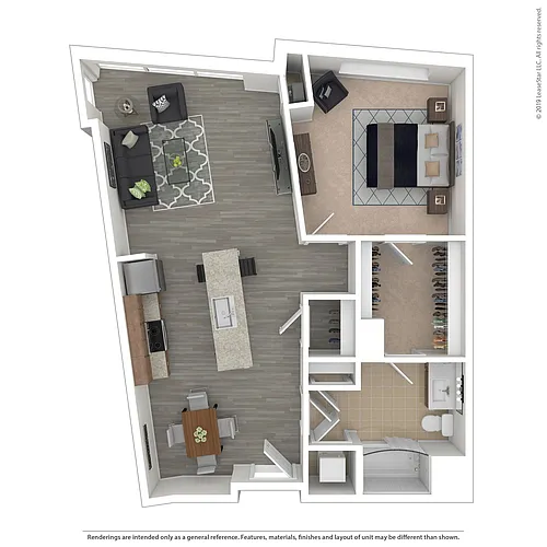 Floor plan A08 - 1 bed/1 bath