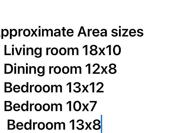 Room sizes