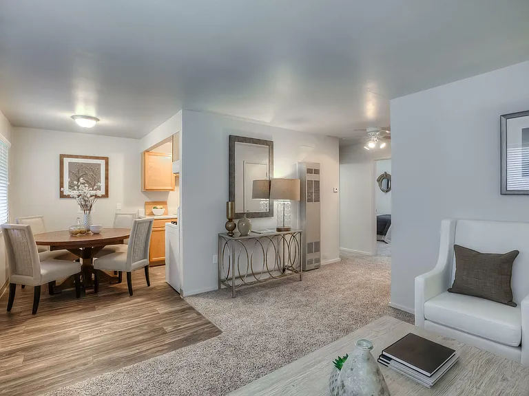 Open-Concept Living and Dining Room at Viewcrest Village in Bremerton, WA