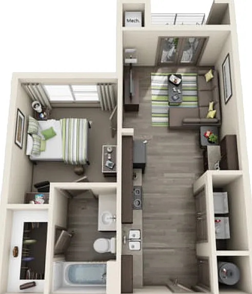 A1: 1 Bed 1 Bath A1: 1 Bed 1 Bath