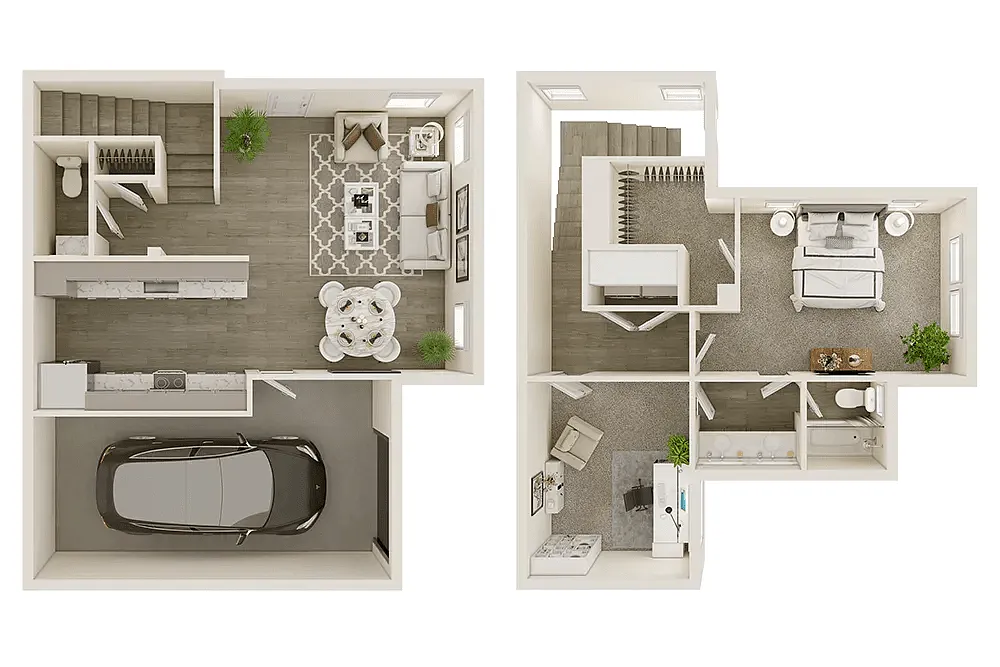 Floor plan 1 Bedroom with Den