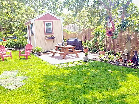 Patio near shed