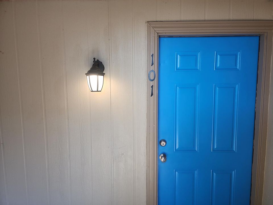 Front door in private porch
