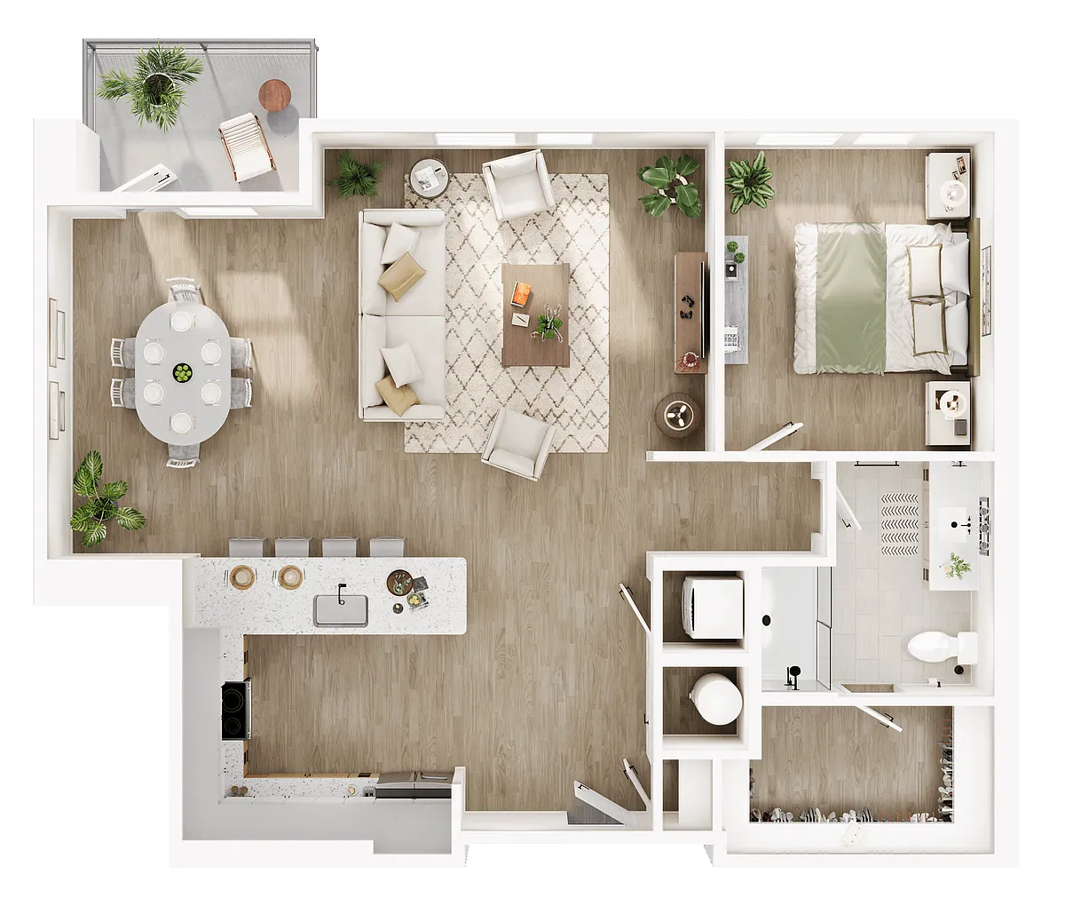 Floor plan KNOTTY PINE One Bed One Bath