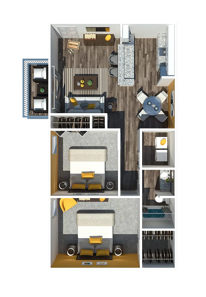 Floor plan Two Bedroom | One Bathroom