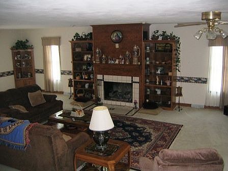 Enjoy this large family with room with working gas fireplace!