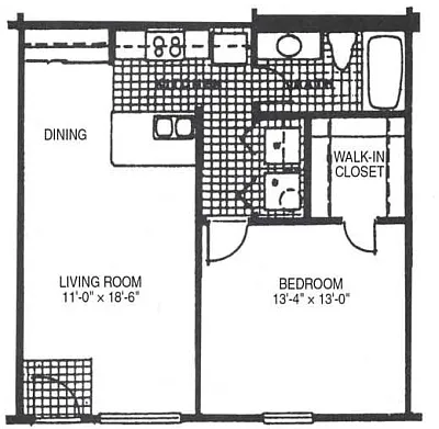 Floor plan 1BR 1FL