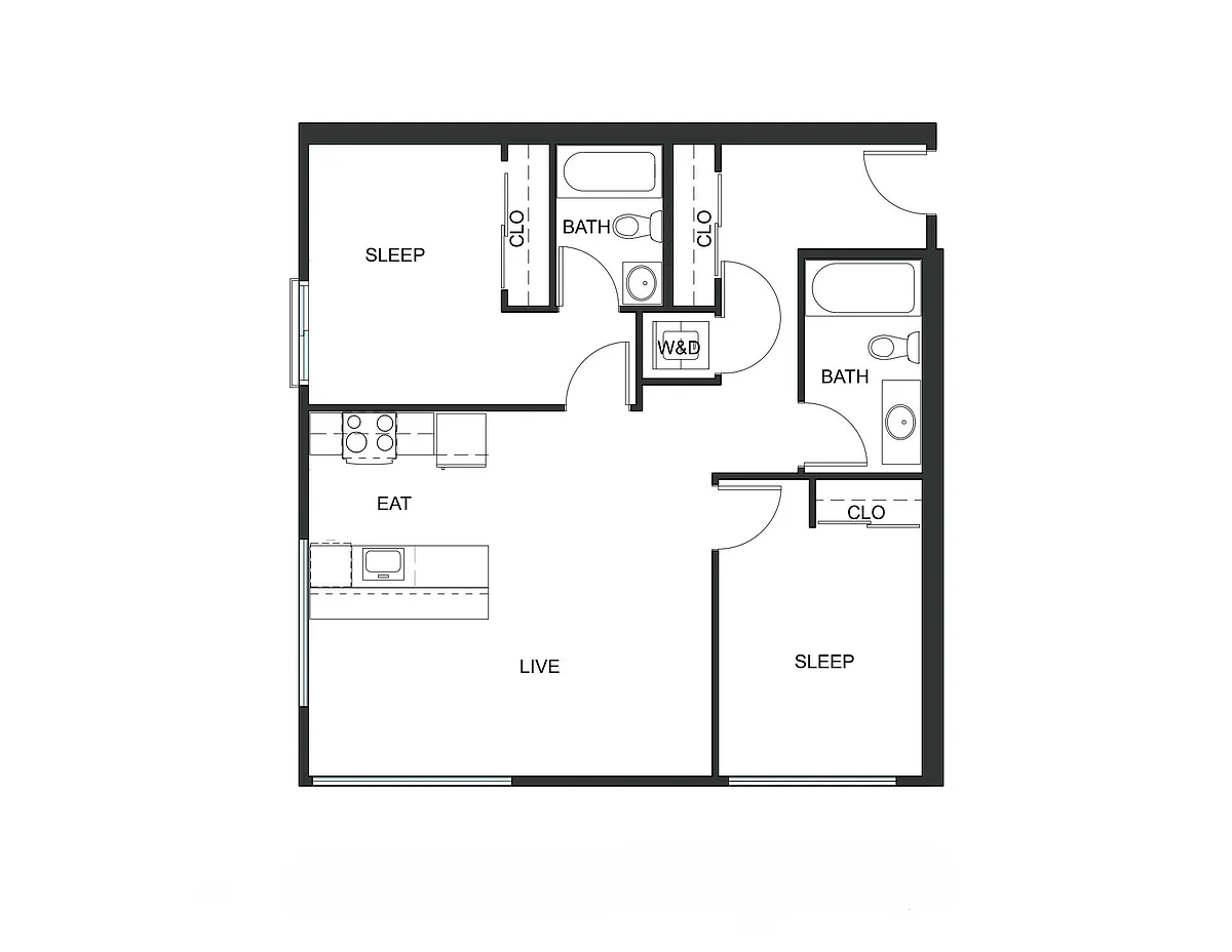 Floor plan 2x2 -C7 - Iron Flats