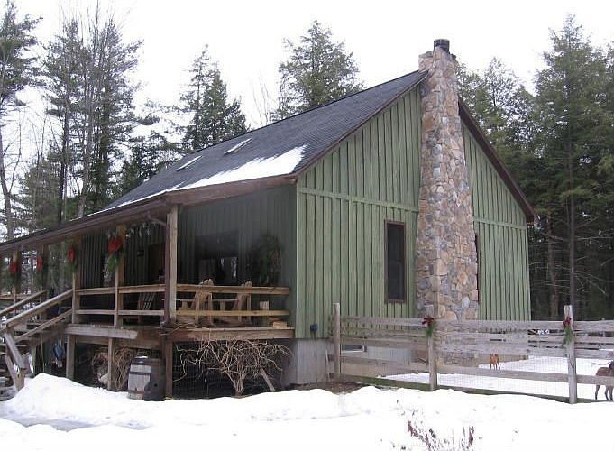 Nestled in the woods.