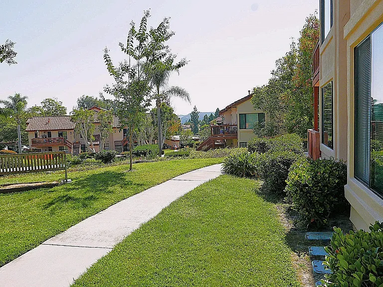 Side View of Condo and Lawn