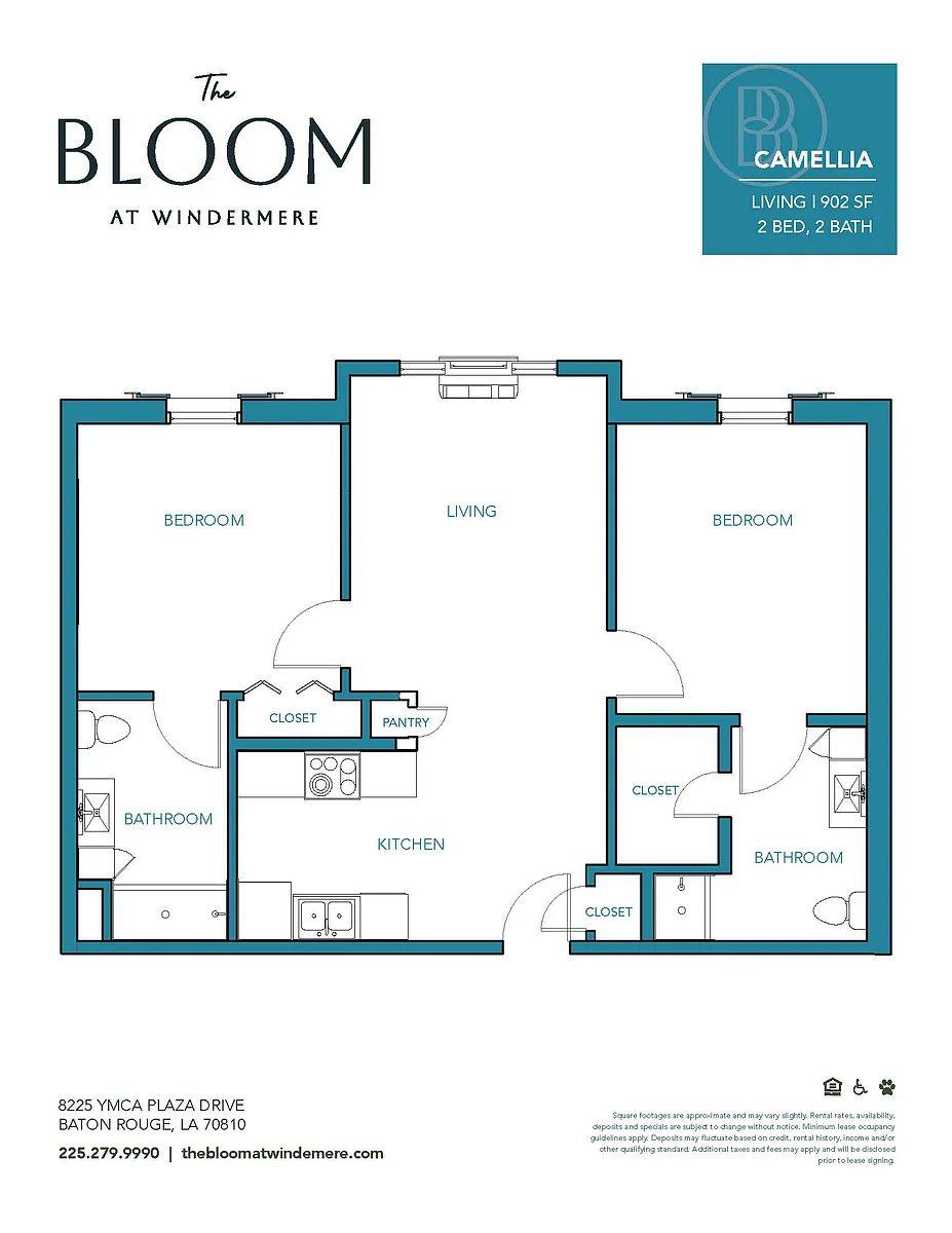 Floor plan Two Bedroom, Two Bathroom