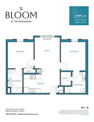 Floor plan Two Bedroom, Two Bathroom