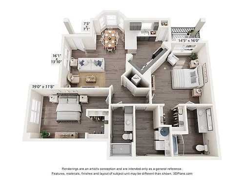 Floor plan Mauve with Heated Garage
