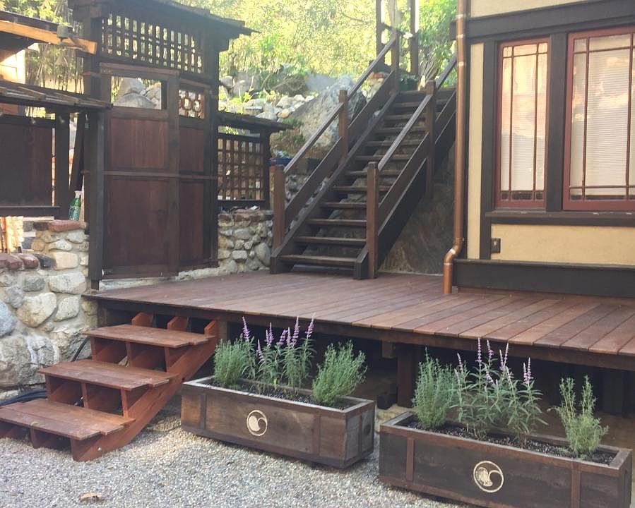 Back yard near stream.