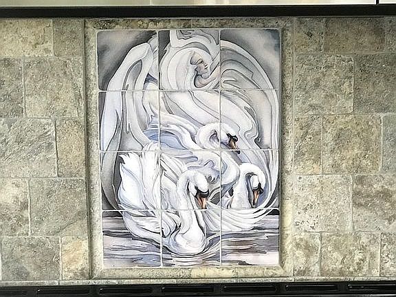 Marble inset over  oven