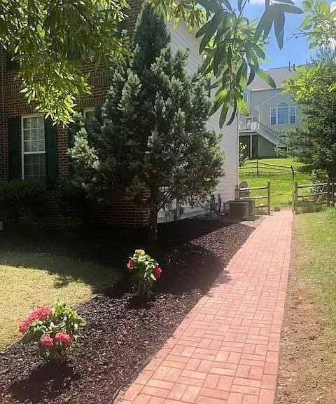 Landscaped walkway to private entrance