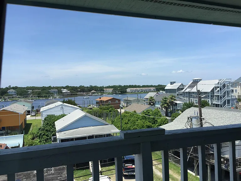 Master bedroom balcony view of harbor