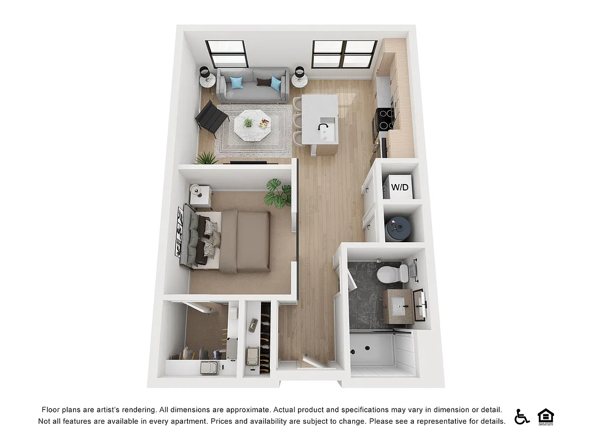 Floor plan 1BR/1BA - A1