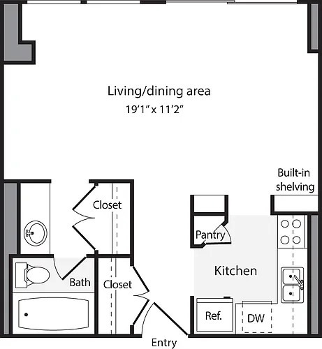 Floor plan Studio C - No Balcony