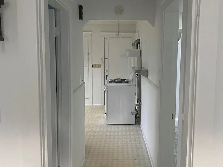 View from living room to kitchen