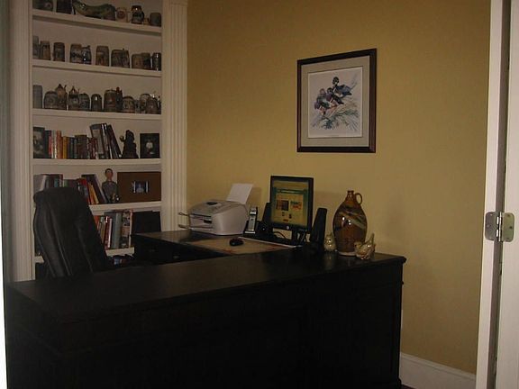 Office with built in bookcases