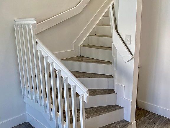 Stairs to the second floor, ceramic tile