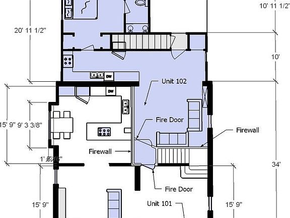 Apt 102 - Floor Plan