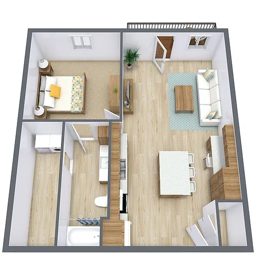 Floor plan One Bedroom 11A