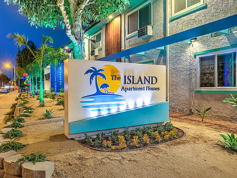 The Island Apartments signage