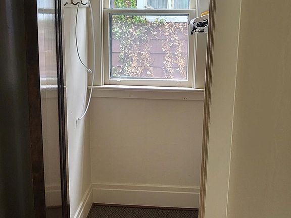 walk-in closet off of the living room