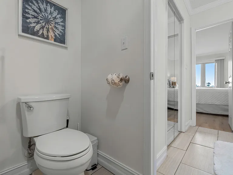 Toilet on the second floor master bathroom