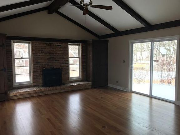 Great room off kitchen, deck coming off family room.