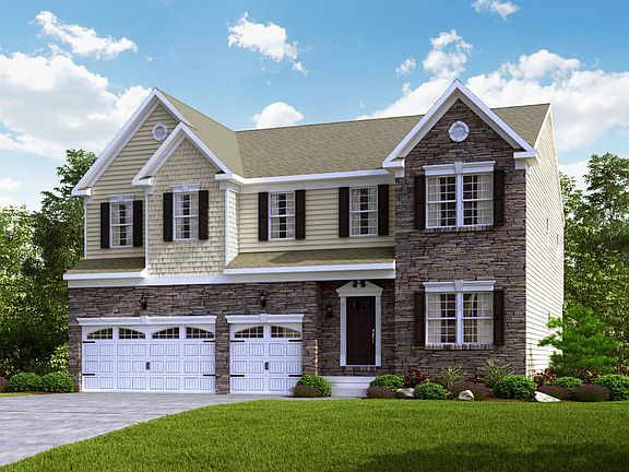 Elevation K Opt Partial Stone Front Garage Doors