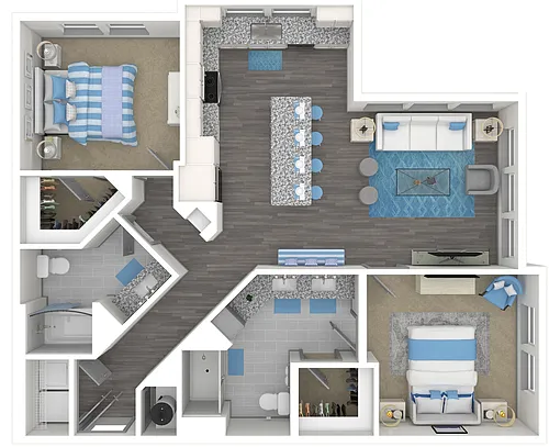 Floor plan The Zircon (B5 alt) | 1120 SF