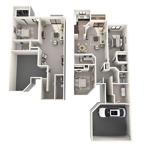 Floor plan 3 bedroom 3 bath w attached garage H