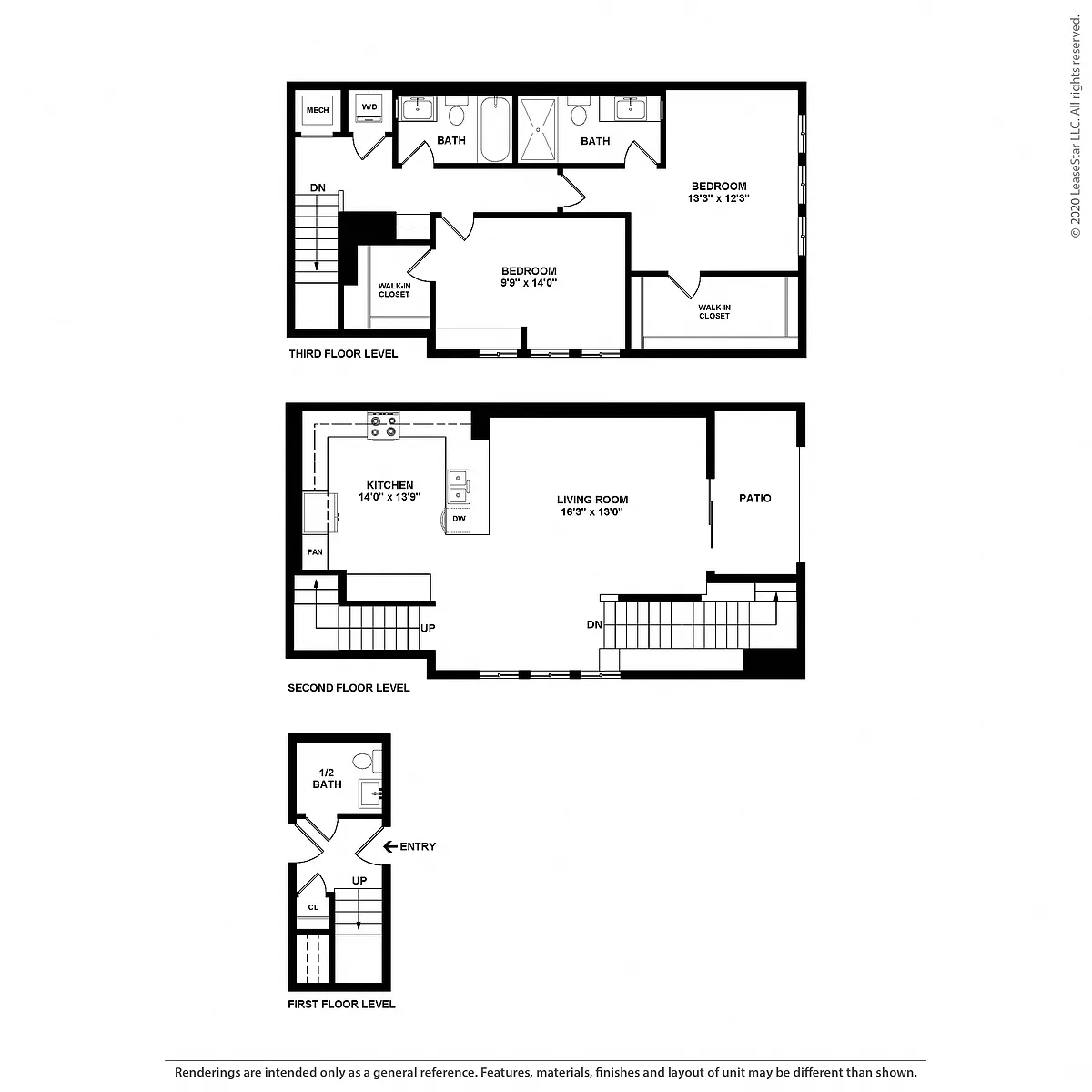 Floor plan Plan B2 - Townhome