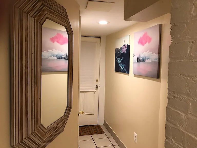 Rear hallway and door