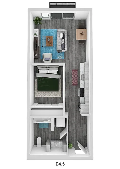 Floor plan Open 1 Bedroom A17