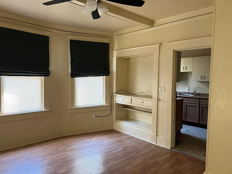 Living room with doorway to kitchen