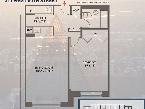 2nd image of 311 W 50th St APT 2H