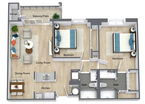 Floor plan 2 Bedrooms