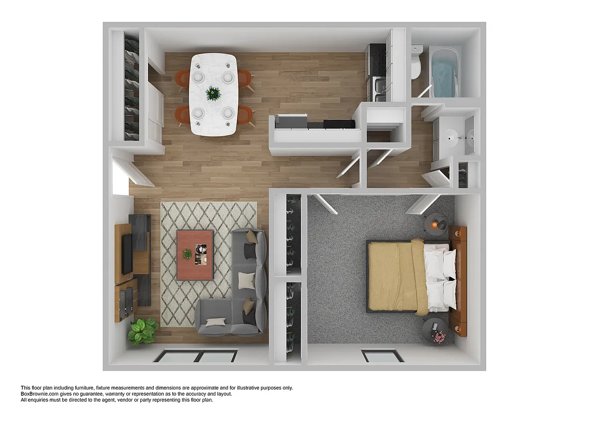Floor plan One Bedroom, One Bathroom