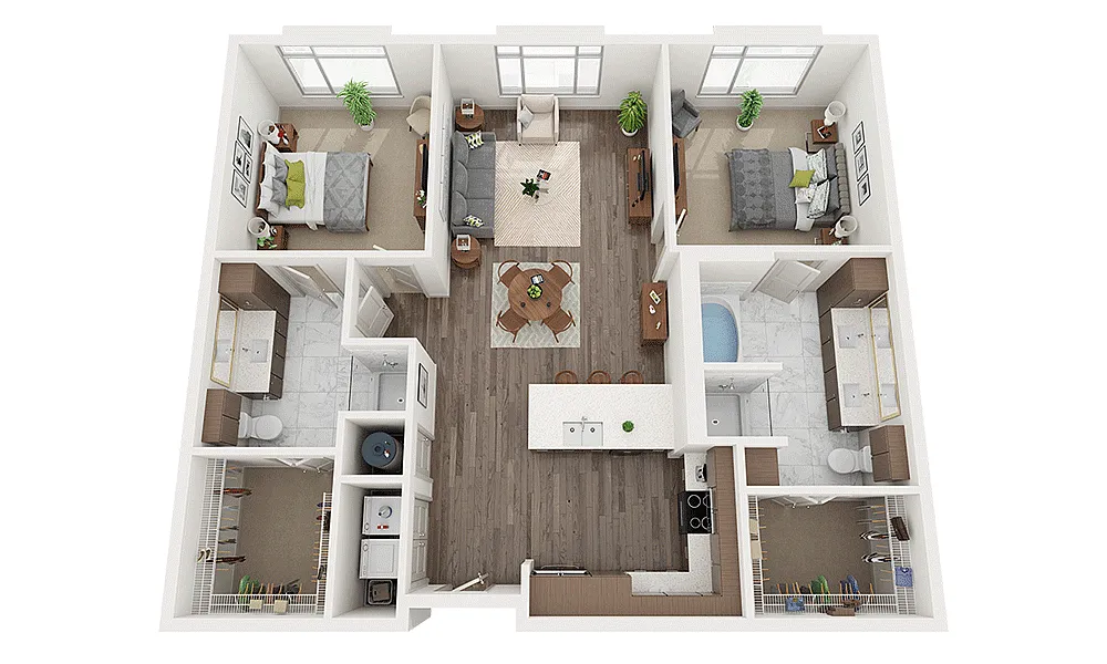 Floor plan Two Bedroom B2A4