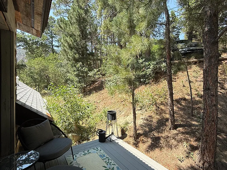 Deck view, look up to parking