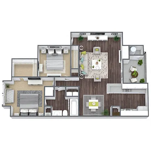 Floor plan B1: 2 Bed 1 Bath